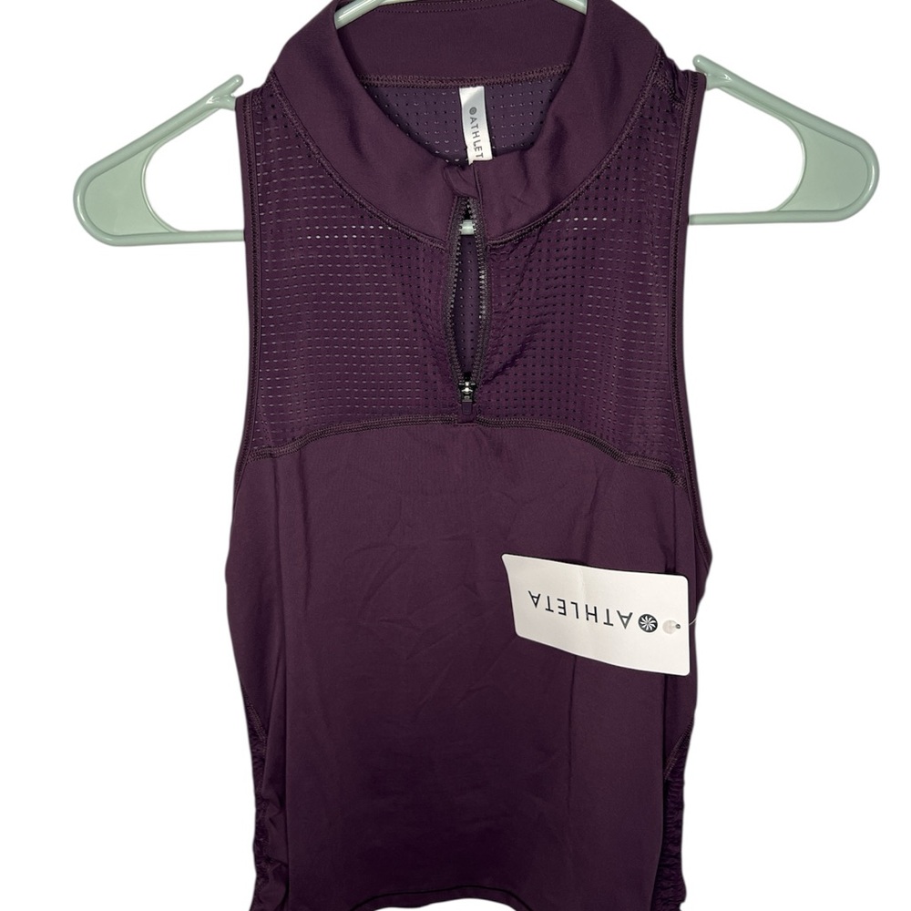 Athleta Dark Purple High-Neck Sleeveless Top